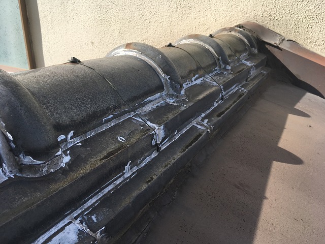 棟瓦の状態確認